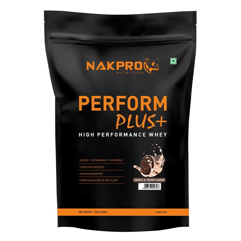 NAKPRO Perform Plus+ Premium Blend Whey Protein Concentrate & Whey Protein Isolate - Cookies & Cream